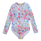 Minihaha blue peony floral girls swimsuit
